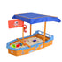 Keezi Boat-shaped Canopy Sand Pit-Baby & Kids > Toys-PEROZ Accessories