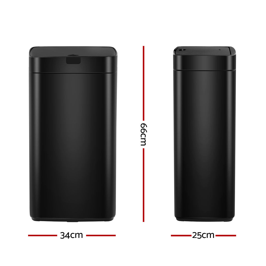 Devanti 45L Motion Sensor Bin Rubbish Automatic Black-Home &amp; Garden &gt; Kitchen Bins-PEROZ Accessories