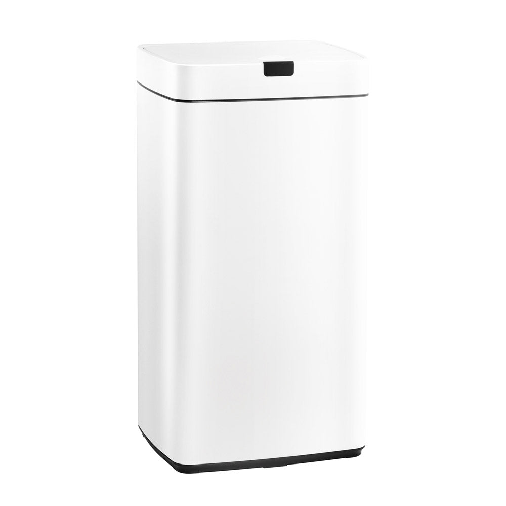 Devanti 45L Motion Sensor Bin Rubbish Automatic White-Home &amp; Garden &gt; Kitchen Bins-PEROZ Accessories