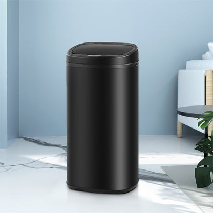 Devanti 68L Motion Sensor Bin Rubbish Automatic Black-Home &amp; Garden &gt; Kitchen Bins-PEROZ Accessories