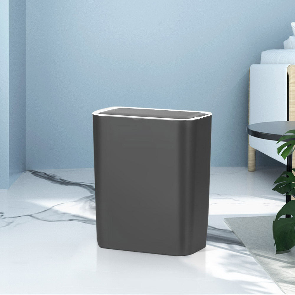 Devanti 9L Motion Sensor Bin Rubbish Automatic Ash Black-Home &amp; Garden &gt; Kitchen Bins-PEROZ Accessories