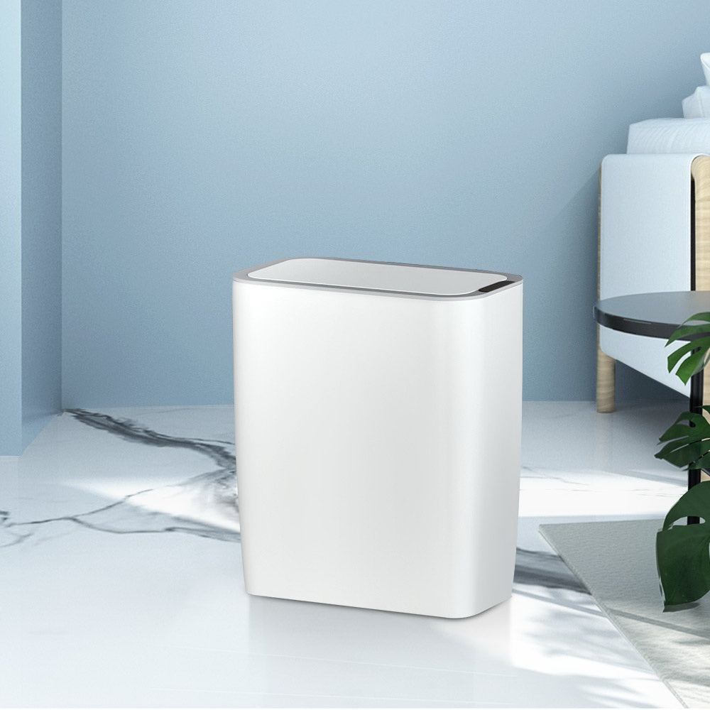 Devanti 9L Motion Sensor Bin Rubbish Automatic White-Home &amp; Garden &gt; Kitchen Bins-PEROZ Accessories