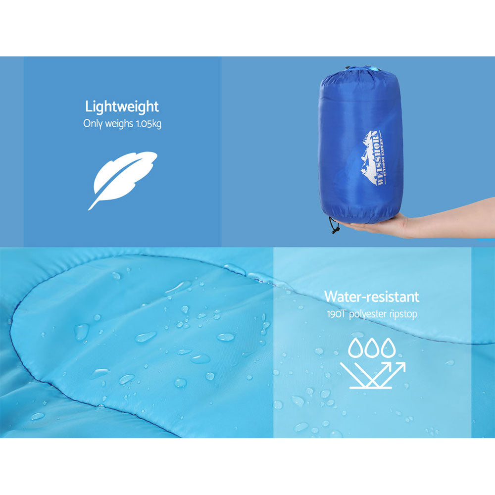 Weisshorn Sleeping Bag Bags Kids 172cm Camping Hiking Thermal Blue-Outdoor &gt; Camping-PEROZ Accessories
