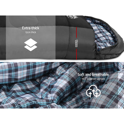 Weisshorn Sleeping Bag Camping Hiking Tent Winter Thermal Comfort 0 Degree Black-Outdoor &gt; Camping-PEROZ Accessories
