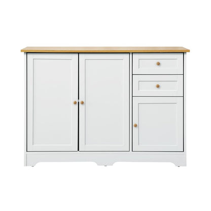 Oikiture Chest of Drawers with 2 Drawers and 2 Cabinet Buffet Sideboard Hallway Storage-Sideboard-PEROZ Accessories