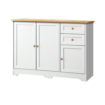 Oikiture Chest of Drawers with 2 Drawers and 2 Cabinet Buffet Sideboard Hallway Storage-Sideboard-PEROZ Accessories
