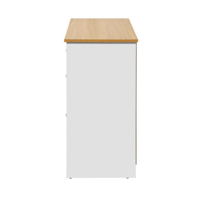 Oikiture Chest of Drawers with 2 Drawers and 2 Cabinet Buffet Sideboard Hallway Storage-Sideboard-PEROZ Accessories