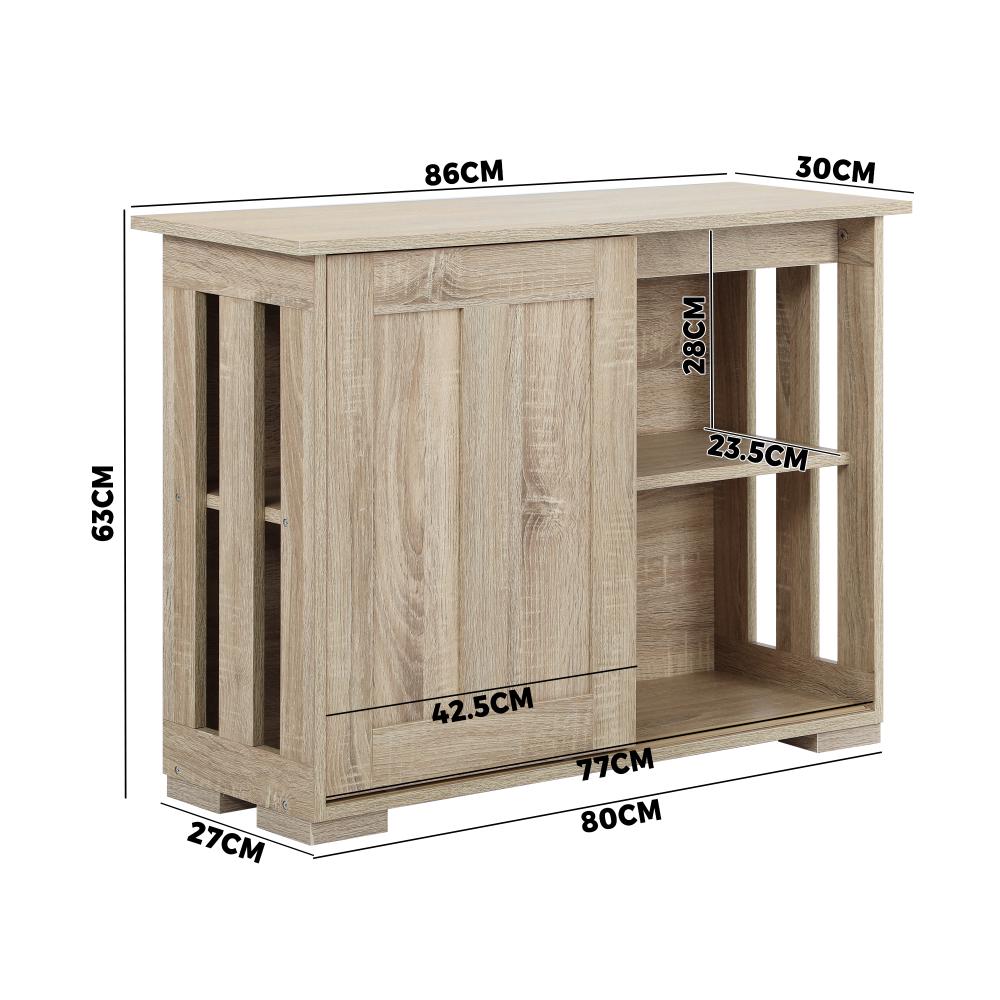 Oikiture Sideboard Buffet Cabinet with Sliding Doors, 86 x 27 x 63cm Hallway Table-Sideboard-PEROZ Accessories