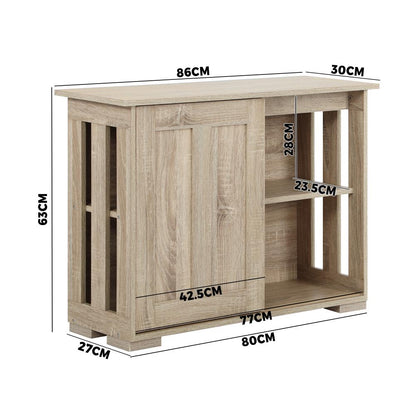 Oikiture Sideboard Buffet Cabinet with Sliding Doors, 86 x 27 x 63cm Hallway Table-Sideboard-PEROZ Accessories