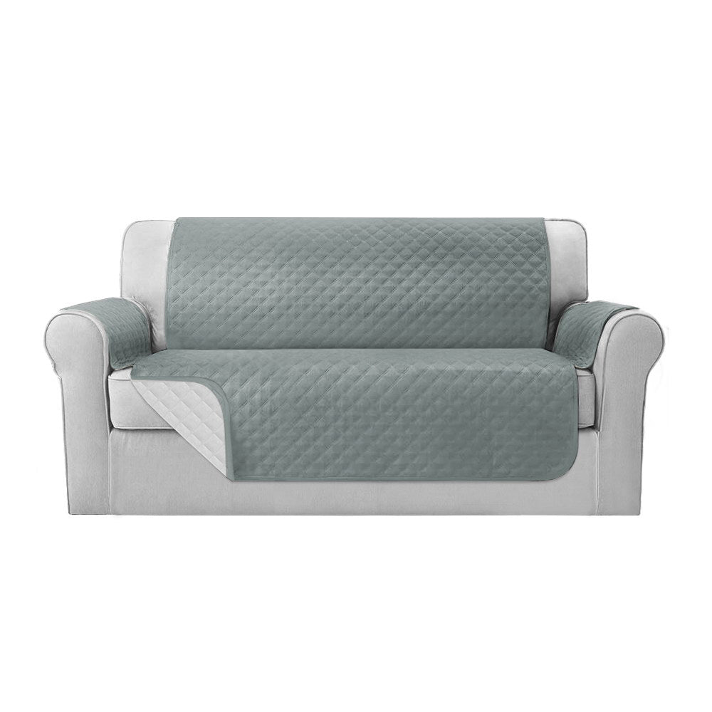 Artiss Sofa Cover Quilted Couch Covers 100% Water Resistant 3 Seater Grey-Furniture &gt; Sofas - Peroz Australia - Image - 2
