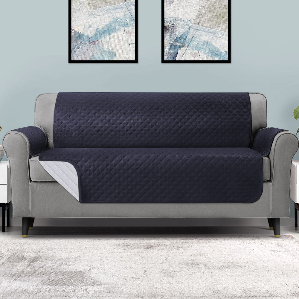 Artiss Sofa Cover Quilted Couch Covers 100% Water Resistant 4 Seater Dark Grey-Furniture &gt; Sofas - Peroz Australia - Image - 1