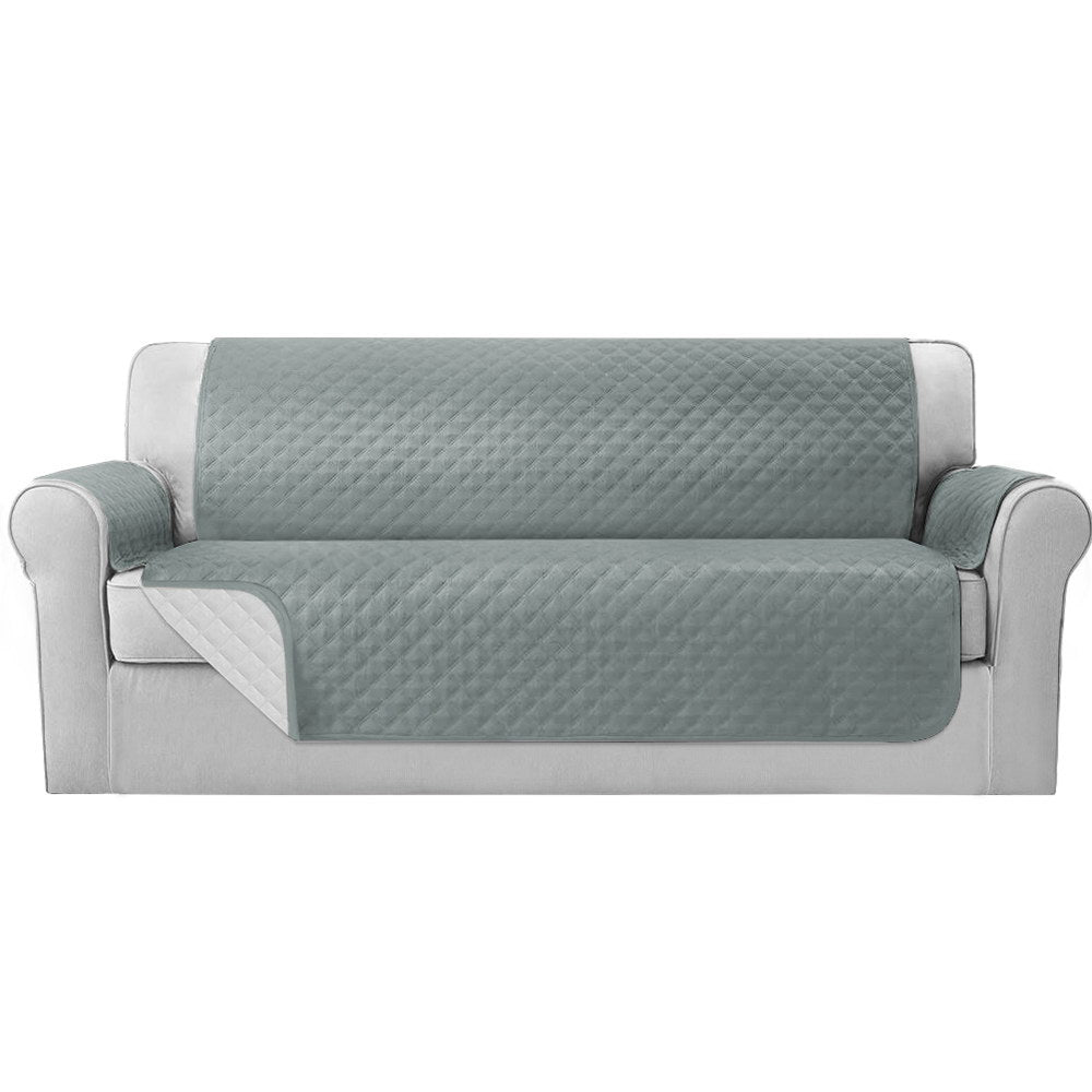 Artiss Sofa Cover Quilted Couch Covers 100% Water Resistant 4 Seater Grey-Furniture &gt; Sofas - Peroz Australia - Image - 1