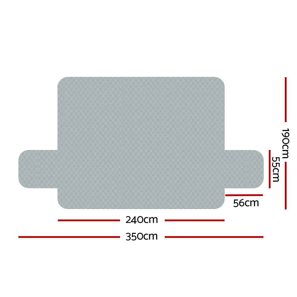 Artiss Sofa Cover Quilted Couch Covers 100% Water Resistant 4 Seater Grey-Furniture &gt; Sofas - Peroz Australia - Image - 2