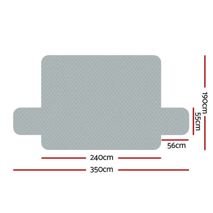 Artiss Sofa Cover Quilted Couch Covers 100% Water Resistant 4 Seater Grey-Furniture &gt; Sofas - Peroz Australia - Image - 2