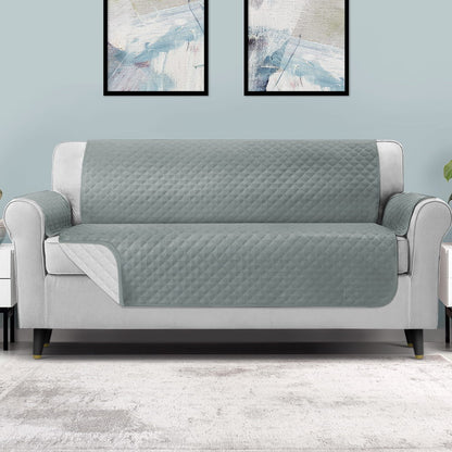 Artiss Sofa Cover Quilted Couch Covers 100% Water Resistant 4 Seater Grey-Furniture &gt; Sofas - Peroz Australia - Image - 8