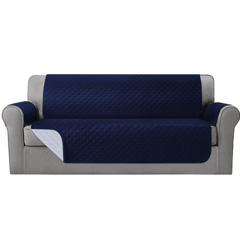 Artiss Sofa Cover Quilted Couch Covers 100% Water Resistant 4 Seater Navy-Furniture > Sofas - Peroz Australia - Image - 2