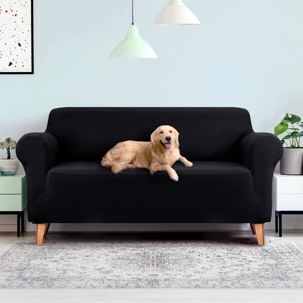 Artiss Sofa Cover Elastic Stretchable Couch Covers Black 3 Seater-Furniture &gt; Sofas - Peroz Australia - Image - 7