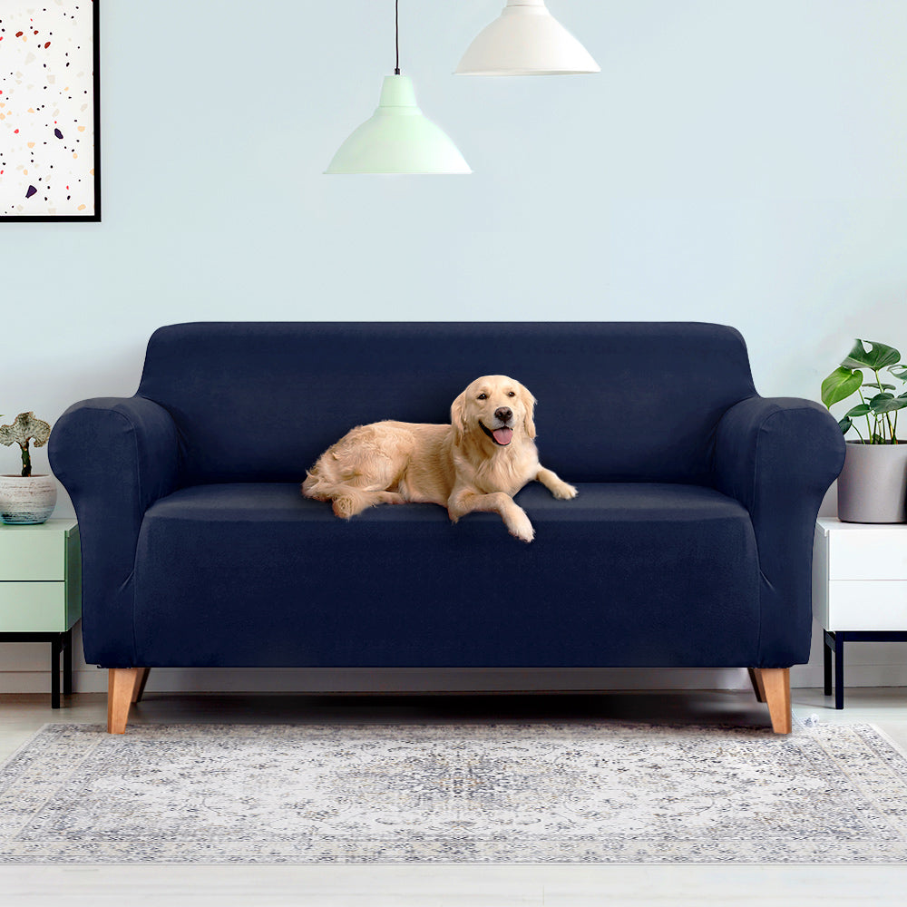 Artiss Sofa Cover Elastic Stretchable Couch Covers Navy 3 Seater-Furniture &gt; Sofas - Peroz Australia - Image - 7