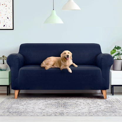 Artiss Sofa Cover Elastic Stretchable Couch Covers Navy 3 Seater-Furniture &gt; Sofas - Peroz Australia - Image - 7