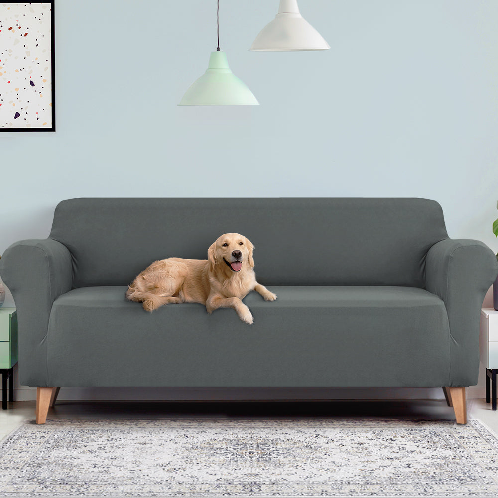 Artiss Sofa Cover Elastic Stretchable Couch Covers Grey 4 Seater-Furniture &gt; Sofas - Peroz Australia - Image - 7