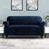 Artiss Velvet Sofa Cover Plush Couch Cover Lounge Slipcover 3 Seater Sapphire-Furniture > Sofas - Peroz Australia - Image - 1