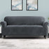 Artiss Velvet Sofa Cover Plush Couch Cover Lounge Slipcover 4 Seater Grey-Furniture > Sofas - Peroz Australia - Image - 1