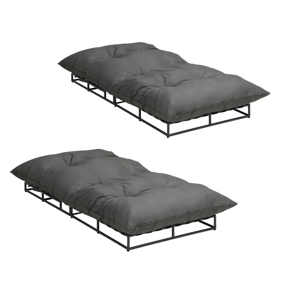 Livsip Sun Lounge with Cushion Outdoor Furniture Sun Bed Day Bed 2pcs |PEROZ Australia