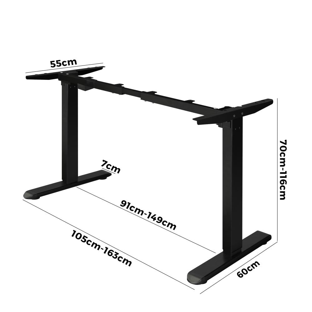 Oikiture Standing Desk Frame Only Height Adjustable Motorised Sit Stand Table-Standing Desk-PEROZ Accessories