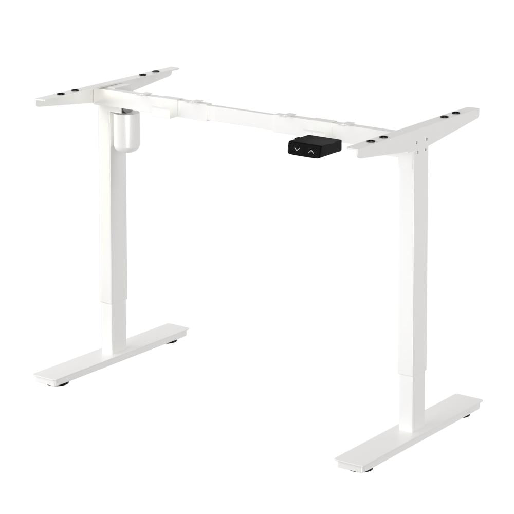 Oikiture Standing Desk Frame Only with Single Motor Electric Sit Stand Desk Adjustable Height Workstation White