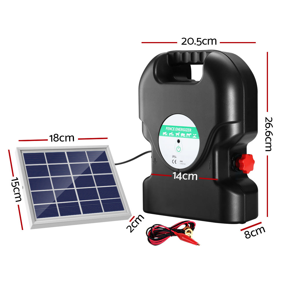 Giantz 20km Electric Fence Energiser Solar Energizer Charger Farm Animal 1.2J-Pet Care &gt; Farm Supplies-PEROZ Accessories