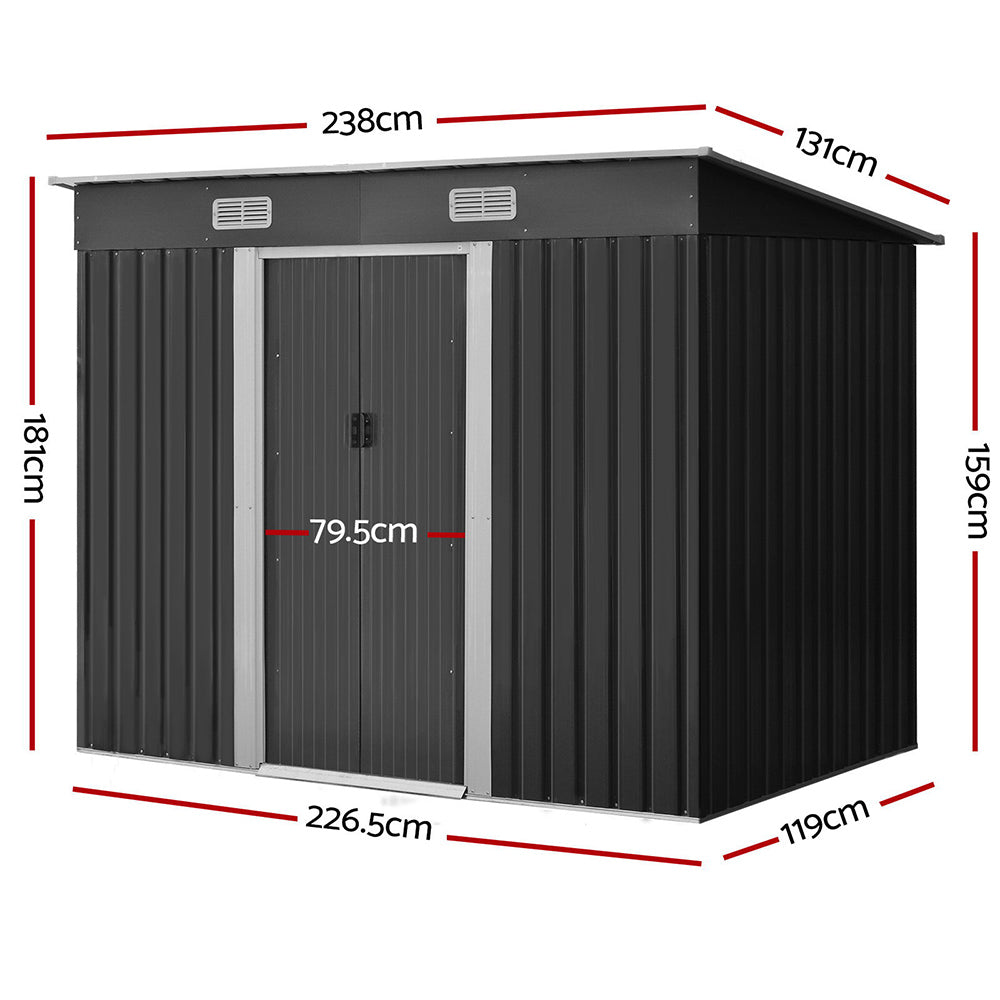 Giantz Garden Shed 2.38x1.31M Outdoor Storage Sheds Tool Workshop-Home &amp; Garden &gt; Garden Furniture-PEROZ Accessories