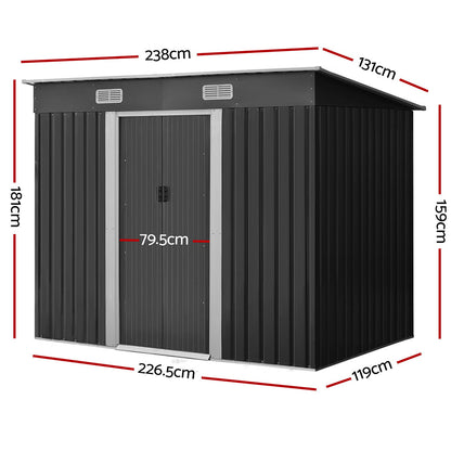 Giantz Garden Shed 2.38x1.31M Outdoor Storage Sheds Tool Workshop-Home &amp; Garden &gt; Garden Furniture-PEROZ Accessories