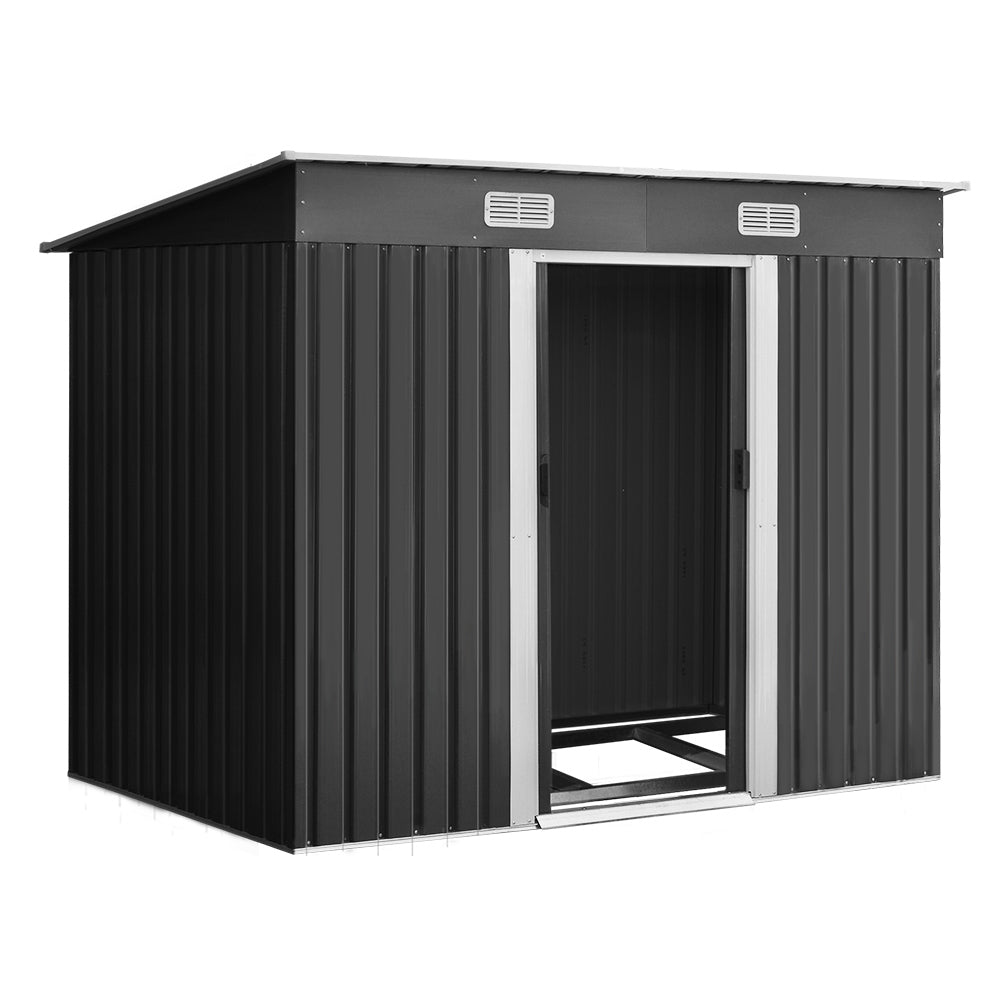 Giantz Garden Shed Outdoor Storage Sheds 2.38x1.31M Tool Metal Base House Grey-Home &amp; Garden &gt; Storage-PEROZ Accessories