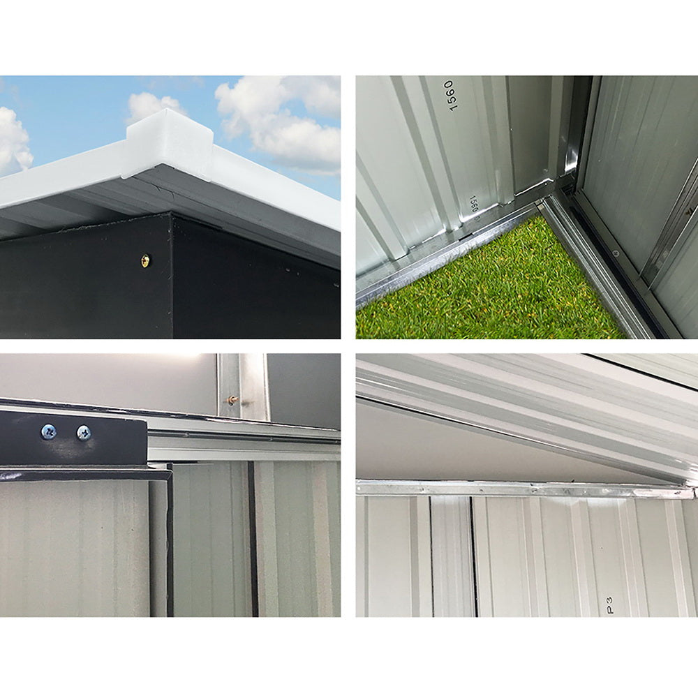Giantz Garden Shed Outdoor Storage Sheds 2.6x3.9x2M Workshop Metal Base Grey-Home &amp; Garden &gt; Storage-PEROZ Accessories