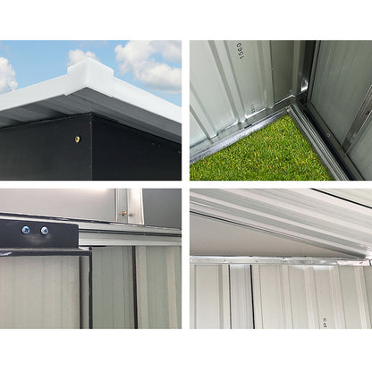 Giantz Garden Shed Outdoor Storage Sheds 2.6x3.9x2M Workshop Metal Base Grey-Home &amp; Garden &gt; Storage-PEROZ Accessories