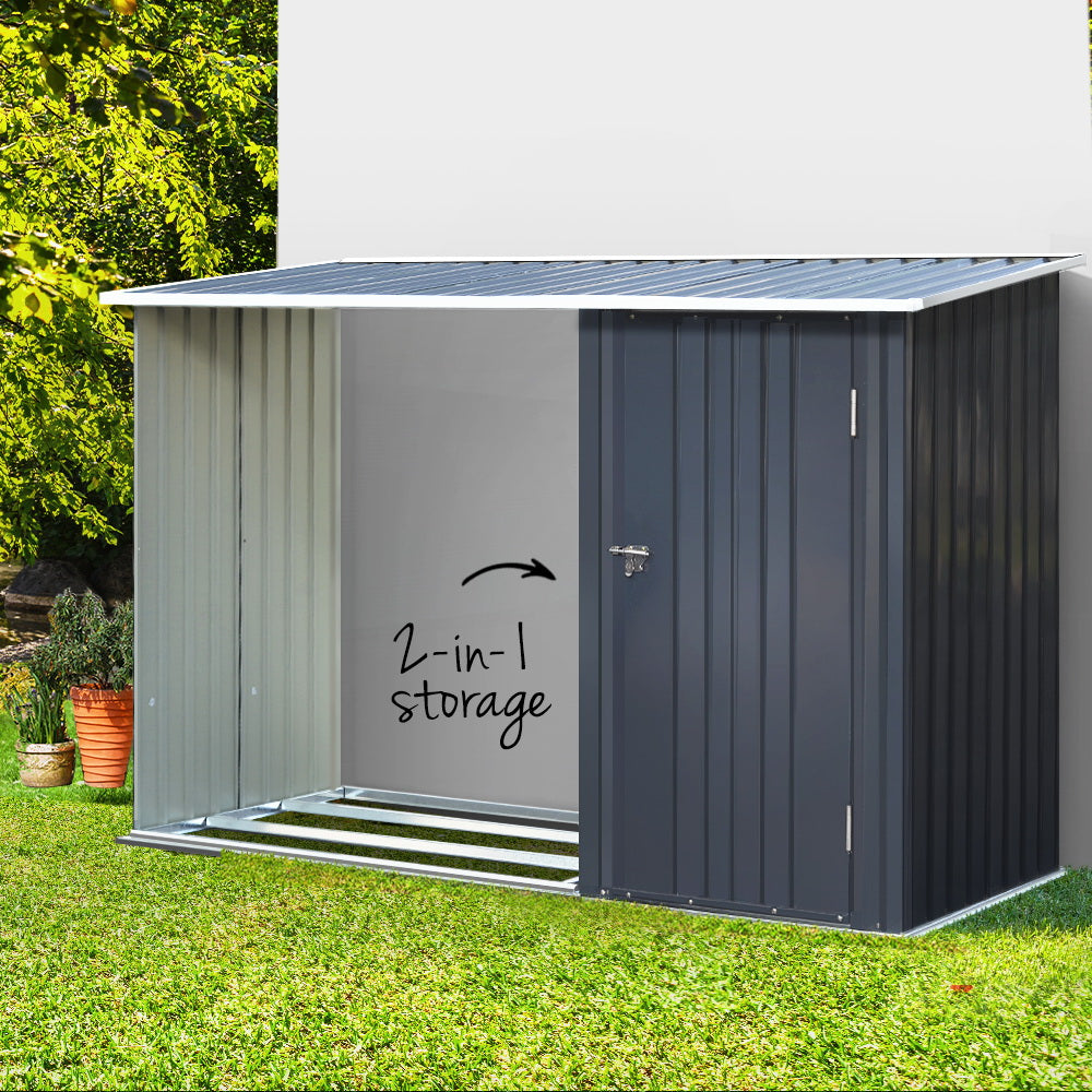 Giantz Garden Shed Sheds Outdoor Tool 2.49x1.04M Storage Workshop House Galvanised Steel-Home &amp; Garden &gt; Storage-PEROZ Accessories