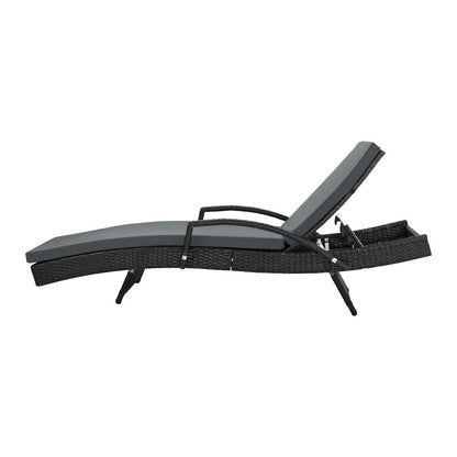 Livsip Outdoor Furniture Sun Lounger Wicker Lounge Patio Sofa Rattan Day Bed-Sun Lounge-PEROZ Accessories