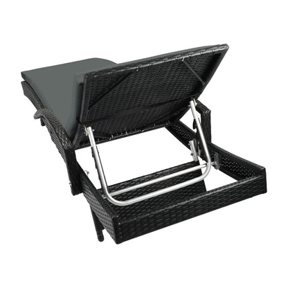 Livsip Outdoor Furniture Sun Lounger Wicker Lounge Patio Sofa Rattan Day Bed-Sun Lounge-PEROZ Accessories