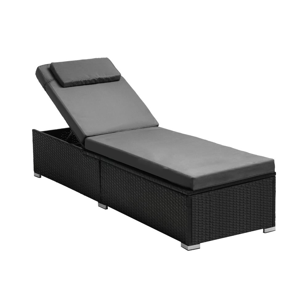 Shop Livsip Sun Lounge Wicker Lounger Patio Furniture Outdoor Setting Day Bed  | PEROZ Australia