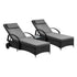 Shop Livsip 2x Wheeled Sun Lounger Day Bed & Table Outdoor Setting Patio Furniture  | PEROZ Australia