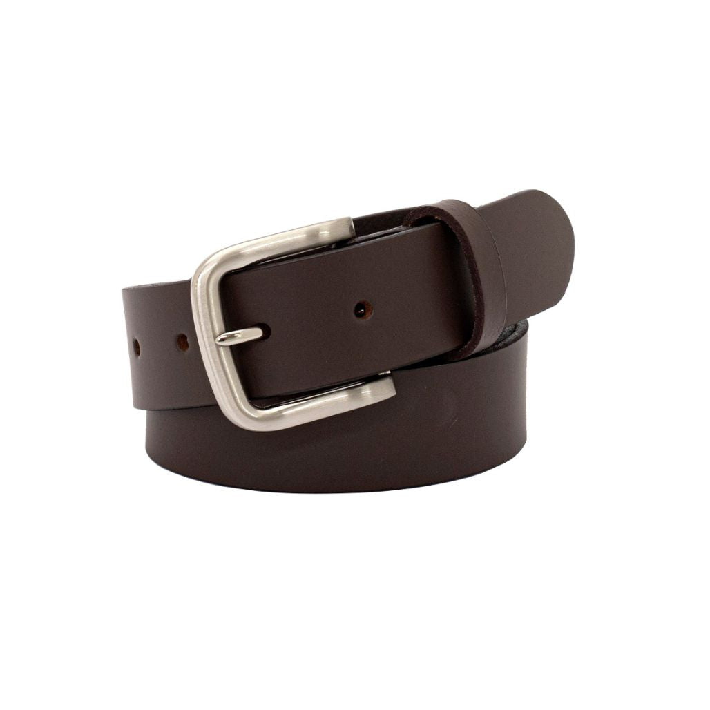 SLATE Brown. Men’s Buffalo Leather Belt. 35mm width. Larger sizes.-Buffalo Leather Belts-PEROZ Accessories