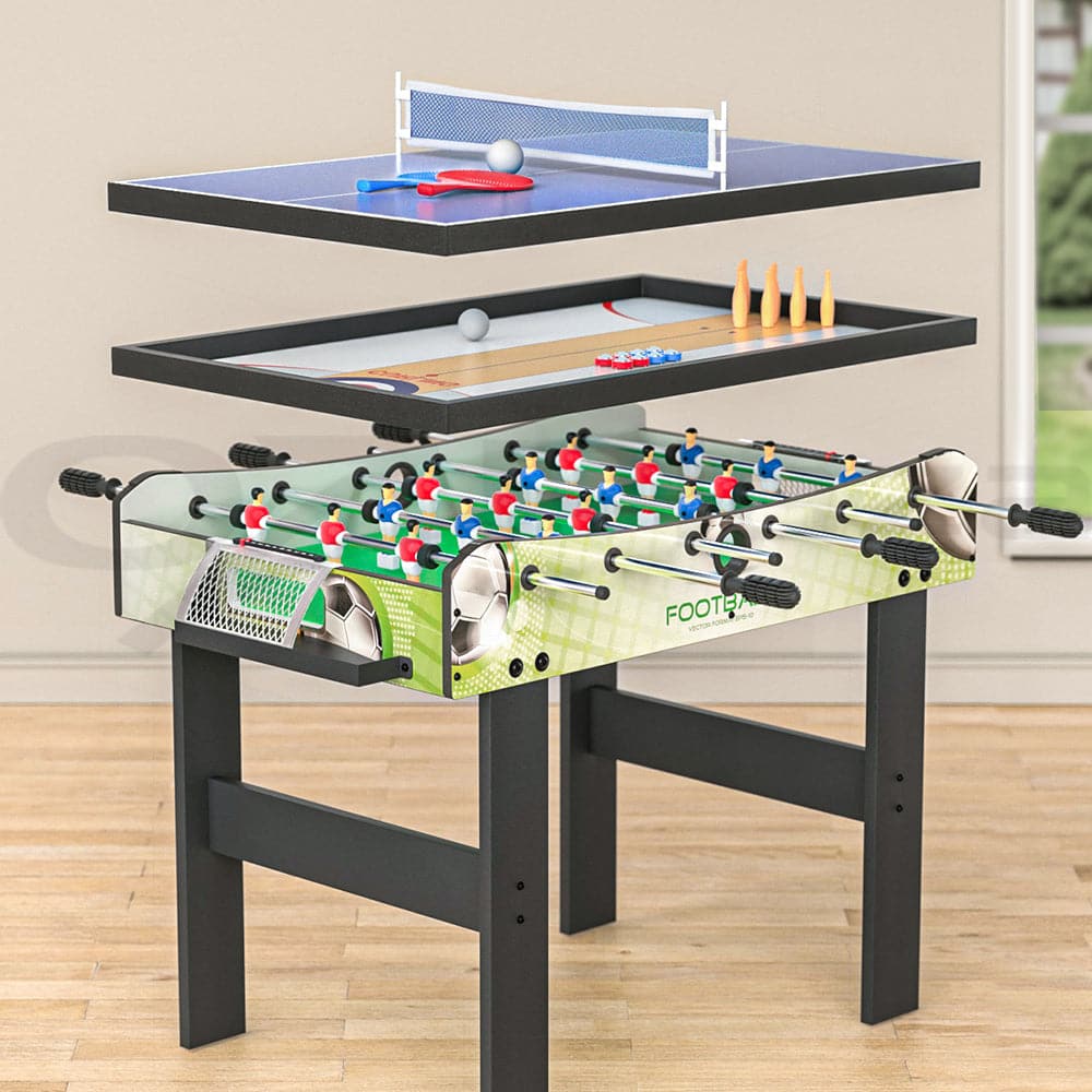 4-In-1 Soccer Table Tennis Bowling Shuffleboard Game Foosball Games Gift-Baby &amp; Kids &gt; Toys-PEROZ Accessories
