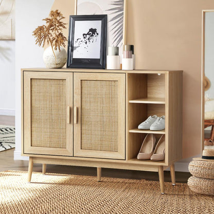 Oikiture Shoe Rack Shoes Storage Cabinet Sideboard Organiser Rattan Furniture-Shoe Storage Cabinet-PEROZ Accessories