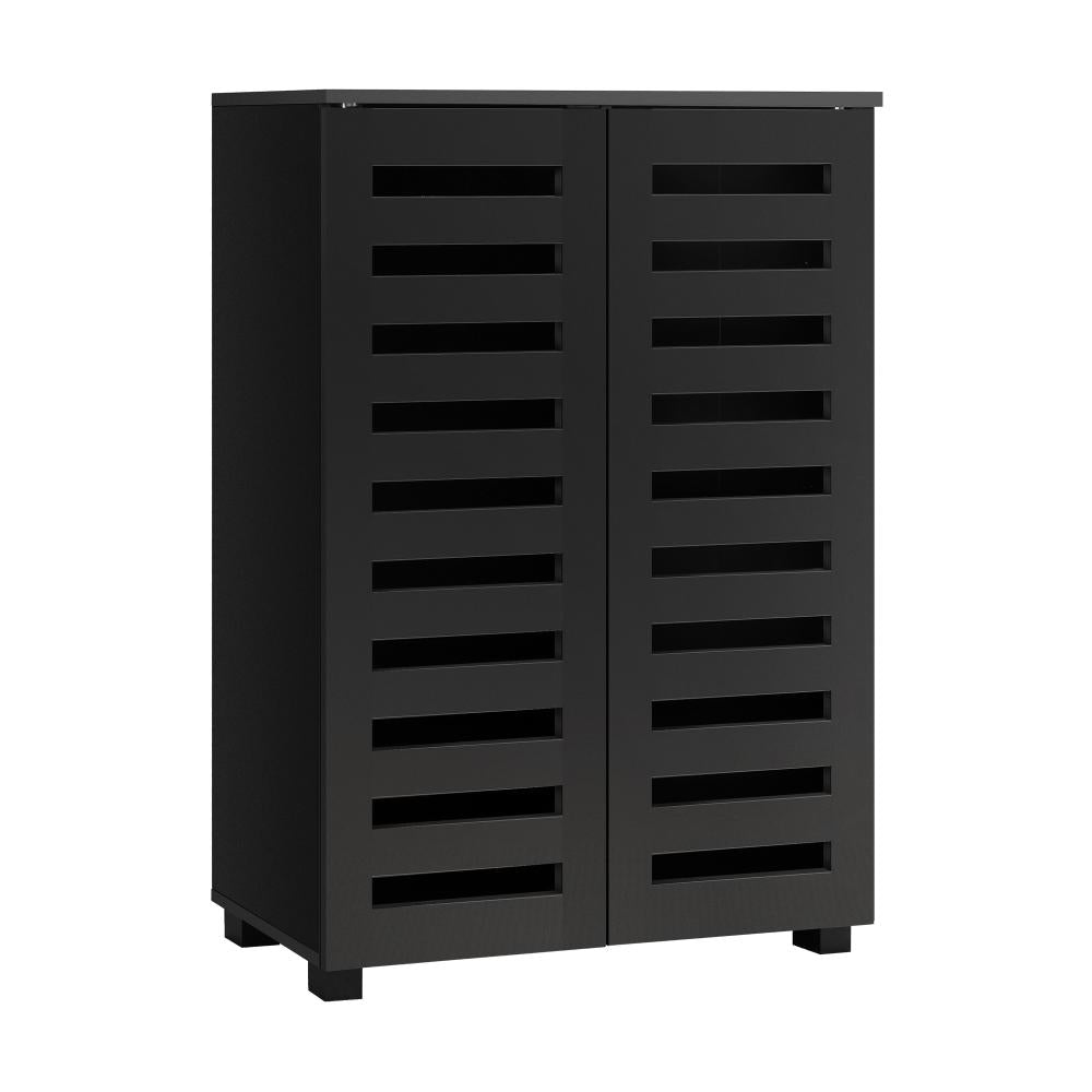 Shop Oikiture Shoe Cabinet with 2 Doors Shoe Storage Rack 20 Pairs Black  | PEROZ Australia