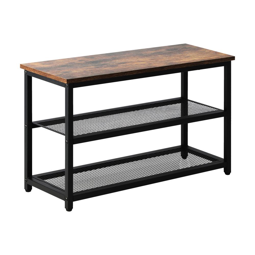 Oikiture Shoe Cabinet Bench Shoes Rack Shelf Storage 3-Tier Industrial Furniture-Shoe Bench-PEROZ Accessories