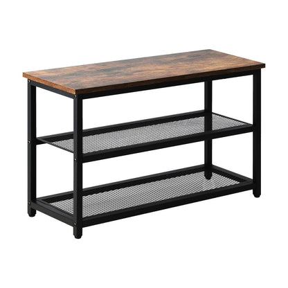 Oikiture Shoe Cabinet Bench Shoes Rack Shelf Storage 3-Tier Industrial Furniture-Shoe Bench-PEROZ Accessories