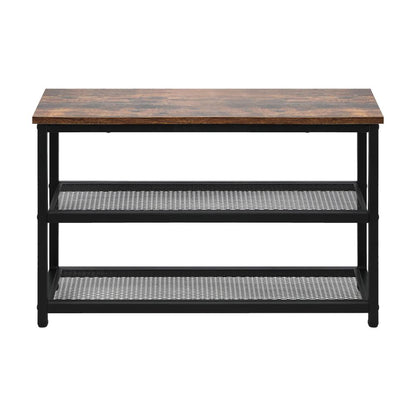 Oikiture Shoe Cabinet Bench Shoes Rack Shelf Storage 3-Tier Industrial Furniture-Shoe Bench-PEROZ Accessories