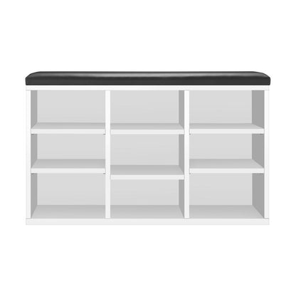 Oikiture Shoe Cabinet Bench Organiser Shoe Rack Storage Padded Seat Wooden Shelf-Shoe Bench-PEROZ Accessories