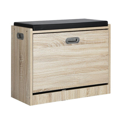 Oikiture Shoe Cabinet Bench Shoes Storage Shelves Shelf Organiser Cupboard Wooden 0.6M 15 Pairs-Shoe Bench-PEROZ Accessories