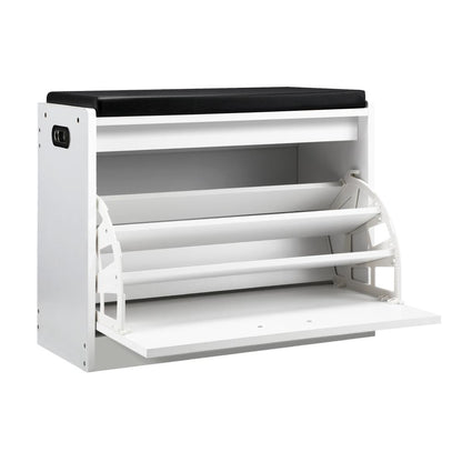 Oikiture Shoe Cabinet Bench Shoes Storage Rack Shelves Shelf Cupboard Footwear Stand White 0.6M 15 Pairs-Shoe Bench-PEROZ Accessories